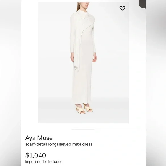 Aya Muse NWT White Long Sleeve scarf Dress - Picture 4 of 5